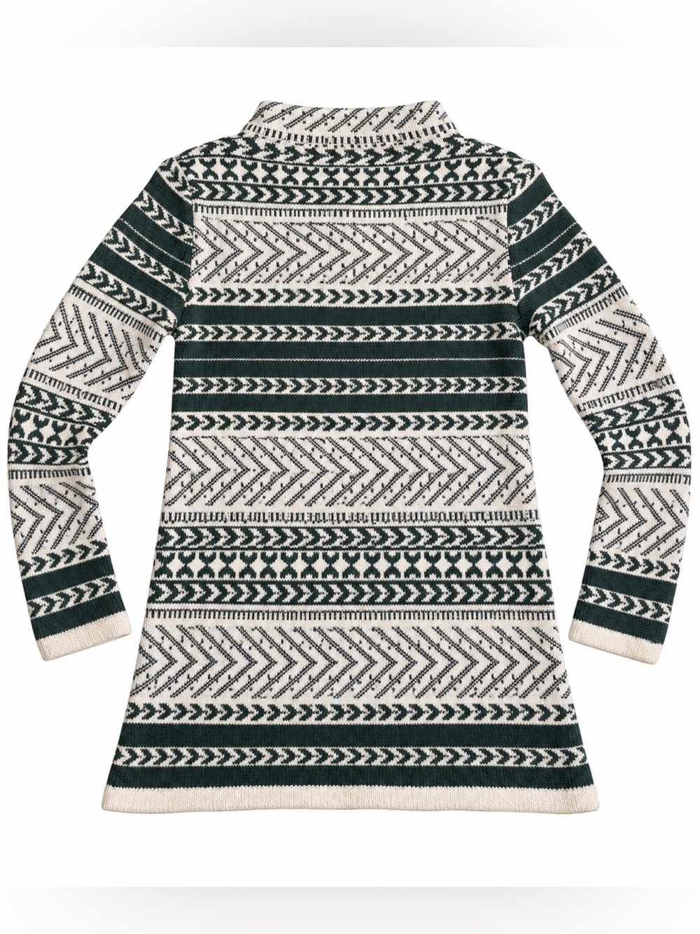 Cotton emporium green&white Tunic sweater